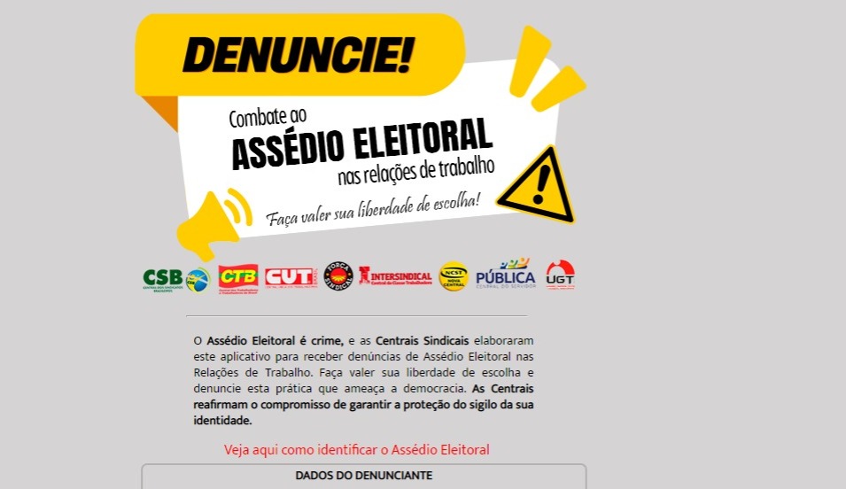 Foto: Reprodução site Centrais Sindicais