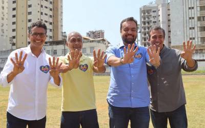 Vinicius Farah recebe apoio de Claudio Castro e Romário em caminhada em Três Rios