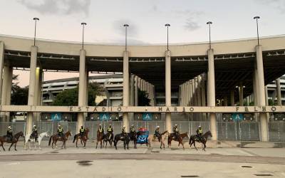 Polícia Militar reforça patrulhamento para jogo no Maracanã pela final da Copa do Brasil